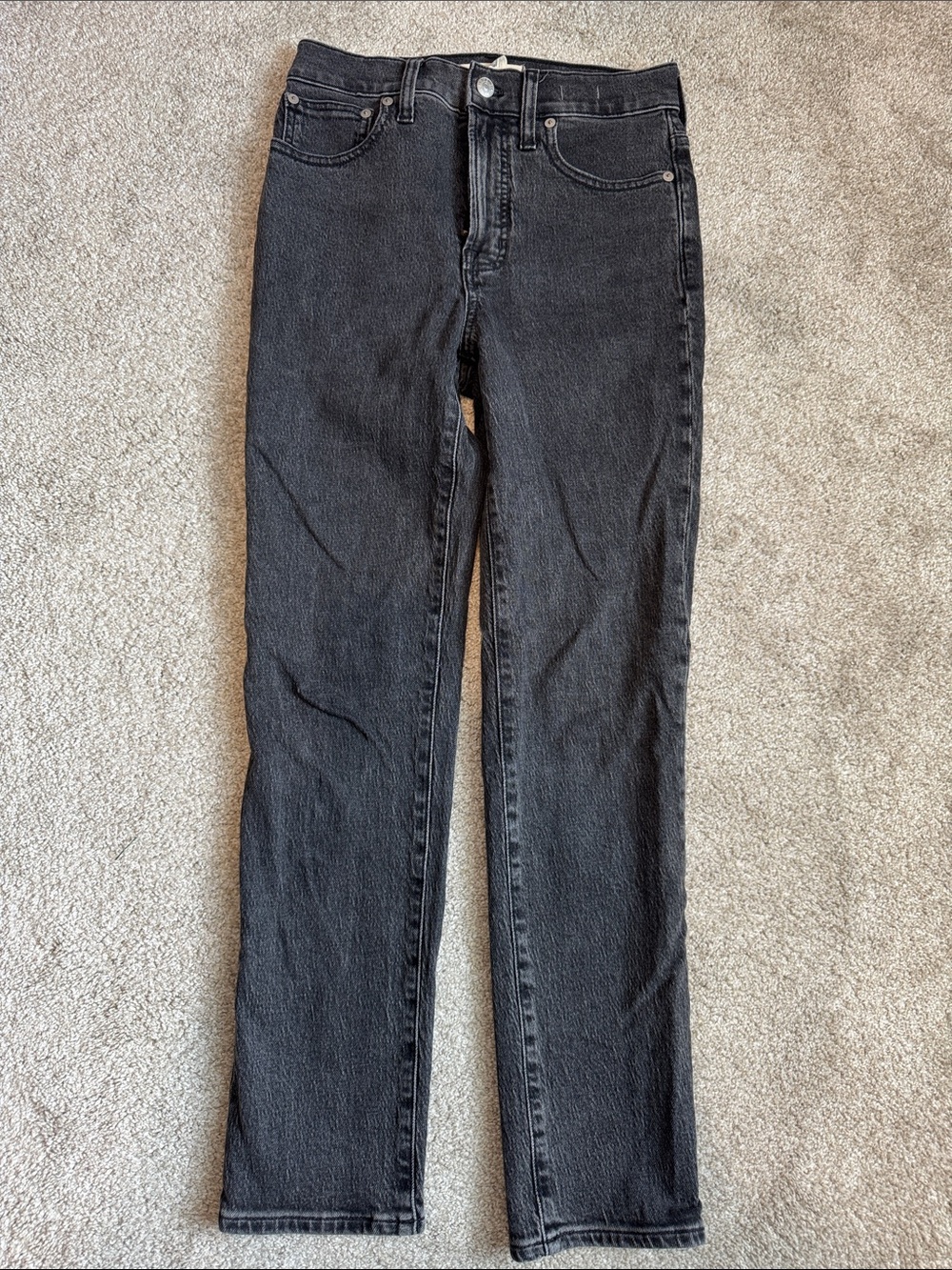 Madewell The Perfect Vintage Classic High-Rise Straight Leg Jeans - Black 24